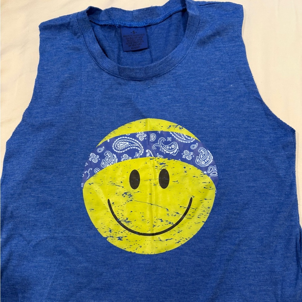 Blue Smiley Face Kids‎ Tank Top